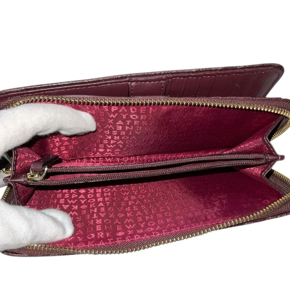 Kate Spade Cherrywood Pebbled Leather Long Continental Wallet